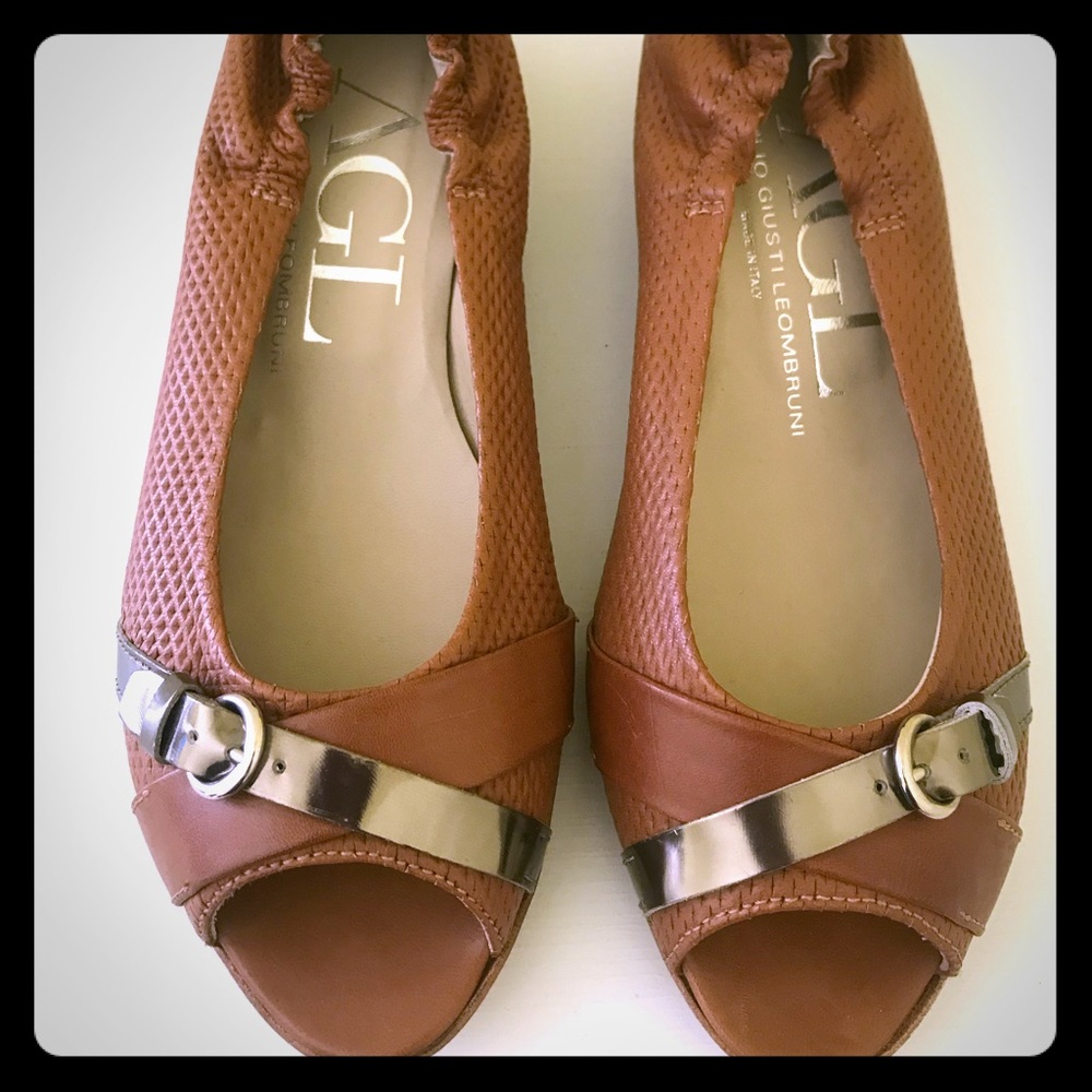 New AGL sandals comfortable mini wedge Size 38/8US